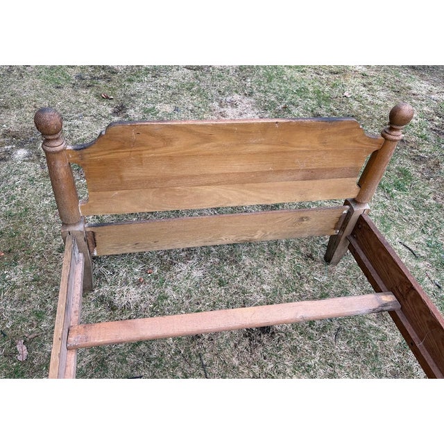 Traditional Vintage 1925 Craftsman Cottage Twin Bed Frame - Solid Wood Antique For Sale - Image 3 of 4