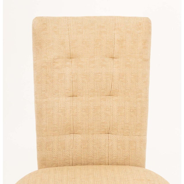 Set of Eight John Boone Tufted Beige Fabric Upholstered Dining Chairs For Sale - Image 14 of 17
