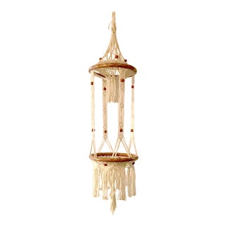 Vintage Mid-Century Macrame Plant Hanger For Sale