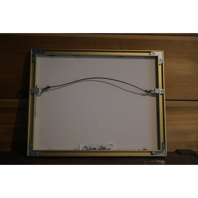 Beautifully hued vintage desert landscape painting of a southwest scene with desert mountains lingering in the distance...