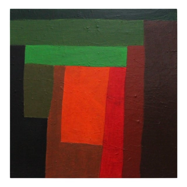 Bodasca, Abstract Square Umber, 2025, Acrylic on Canvas For Sale