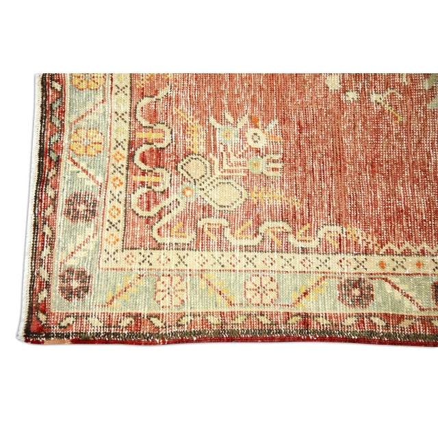 Tribal 1960s Red Vintage Turkish Runner 3'6" X 6'11" For Sale - Image 3 of 5