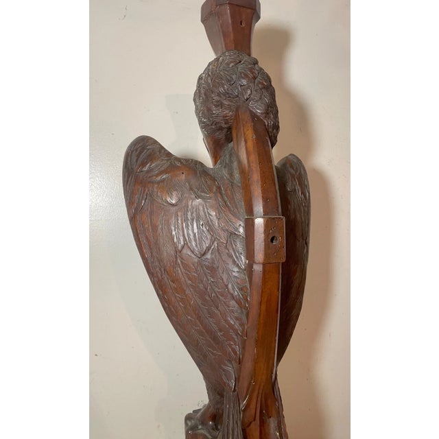 Large Antique 1800's Hand Carved Wood Architectural Salvage Bird Swan Sculpture For Sale - Image 17 of 18