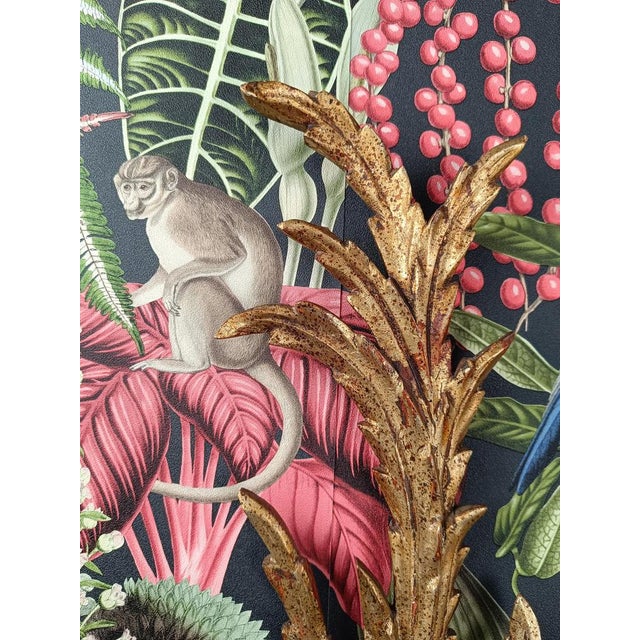 Italian Florentine Baroque Style Giltwood Leaf Wall Lights Sconces, 1960s, Set of 2 For Sale - Image 6 of 18