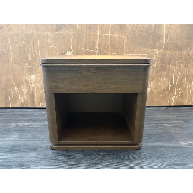 Restoration Hardware Rh Ligné Open Nightstand 26" – Brown Brushed Oak For Sale - Image 4 of 18