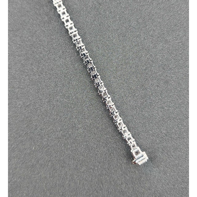 6.53 Ct Princess Cut Diamond Tennis Bracelet For Sale In Chicago - Image 6 of 8