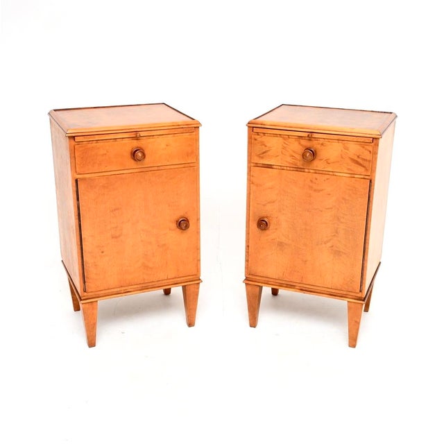 Vintage Swedish Satin Birch Bedside Cabinets, 1950s, Set of 2 For Sale - Image 14 of 14