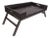 Artifacts Rattan Breakfast Tray/Table in Tudor Black with Glass For Sale