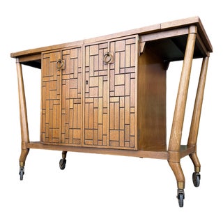 Bert England for Johnson Furniture Retailed Through John Stuart Inc Bar Cart For Sale