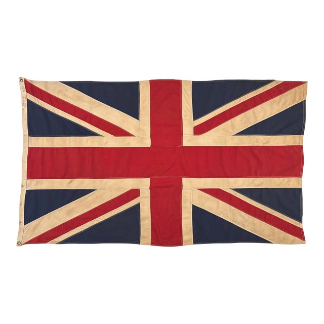 Vintage Sewn Cotton Union Jack Flag For Sale