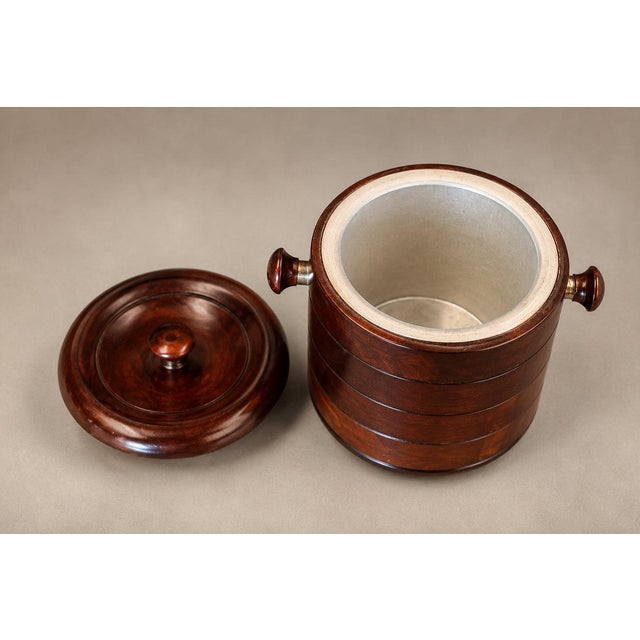 1960s Brazilian Modern Rosewood Ice Bucket with Sculptural Turned Handles For Sale - Image 16 of 18
