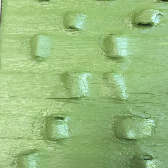 2010s Green "Army Tents" Minimalist Plaster Painting For Sale - Image 5 of 11