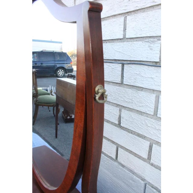 Traditional English Regency Mahogany Kindel Shaving Mirror With Two Drawers, Early 20th Century For Sale - Image 3 of 8