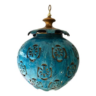 1970s Vintage Italian Large Ceramic Pendant Light For Sale