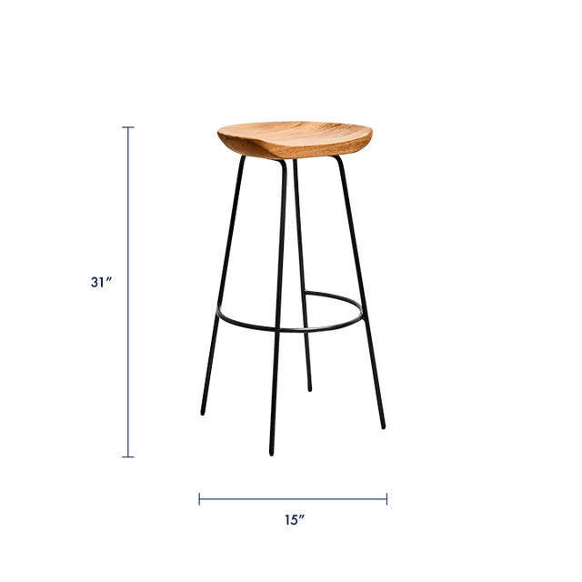 West Elm Alden Bar Stool, Tan Chairish