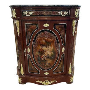 1980s French Louis XV Style Marble Commode Furniture