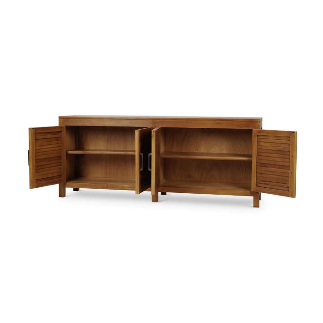 Modern Coastal Sideboard - Antique French Oak Finish For Sale - Image 3 of 11