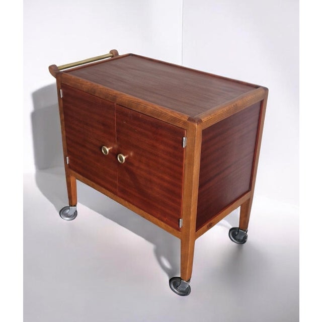 1930s Art Deco Rolling Serving Cart with Removable Tray, 1930 For Sale - Image 5 of 18