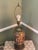 Satsuma Vintage 31" Japanese Satsuma Moriage Table Lamp With Pleated Shade For Sale - Image 4 of 18