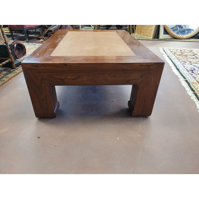 1970s Mid Century Asian Chunky Coffee Table For Sale - Image 4 of 9