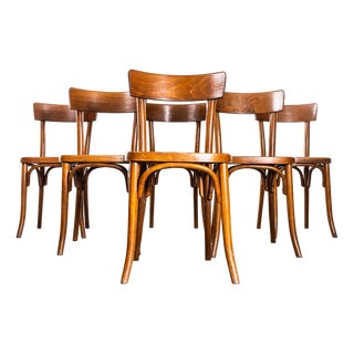 Vintage Bentwood Dining Chairs, 1950s, Set of 6 For Sale