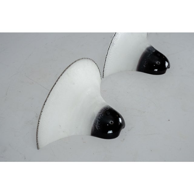 Black Large Labeled Barbini Murano Glass Wall Sconces, Italy, 1970s, Set of 2 For Sale - Image 8 of 10