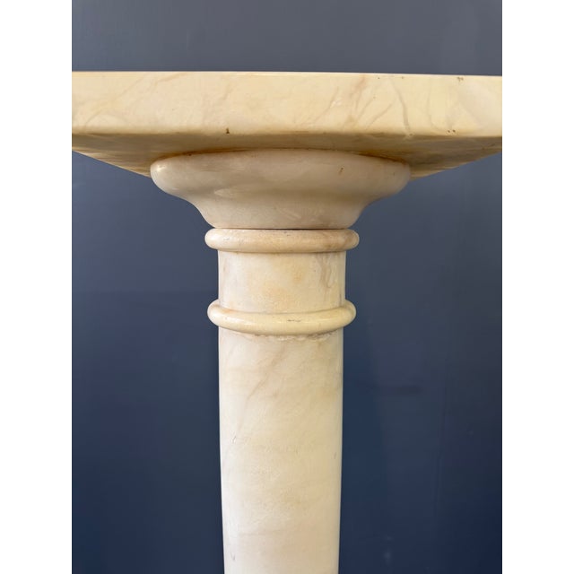 Antique Italian White 7 Piece Carved Alabaster Pedestal Column For Sale - Image 13 of 13