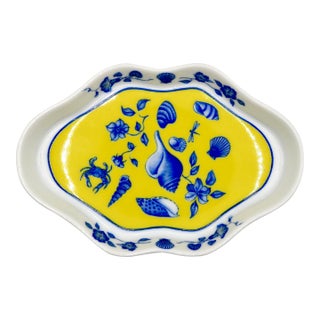 1988 Vintage Lynn Chase "Costa Azzurra" Porcelain Small Leaf Dish For Sale