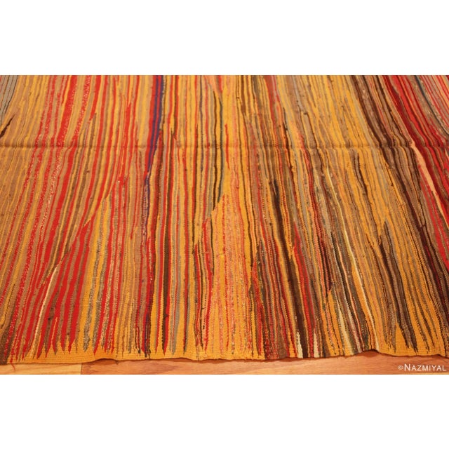 Nazmiyal Collection Warm Tones Tribal Vintage Moroccan Kilim Rug For Sale - Image 9 of 9