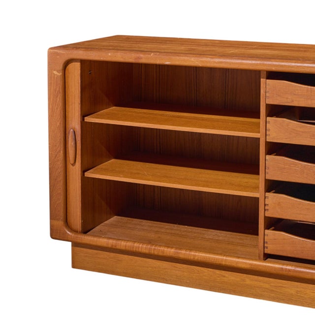 Wood Dyrlund Mid Century Danish Teak Tambour Door Credenza For Sale - Image 7 of 11