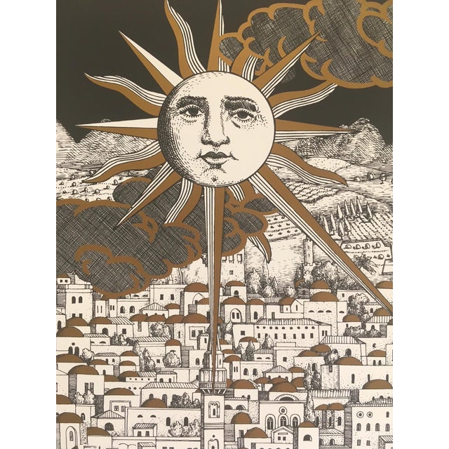 Vintage Fornasetti Sun Over City Print | Chairish