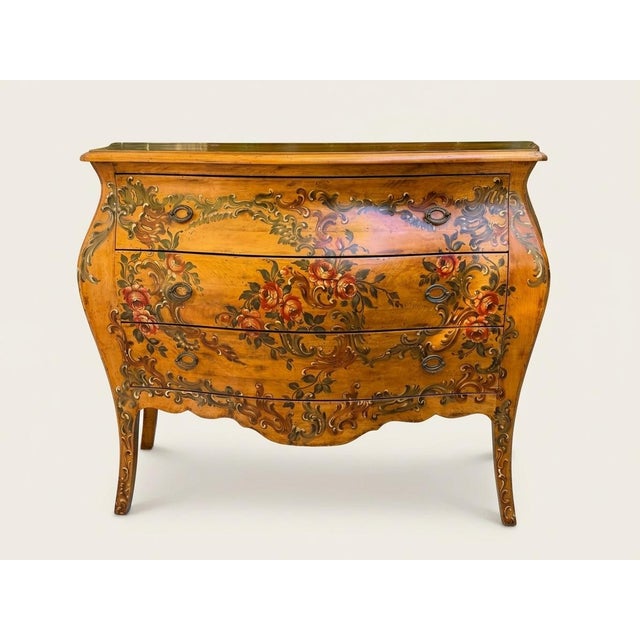 French Decorative Crafts Hand Painted French Style Chest For Sale - Image 3 of 12