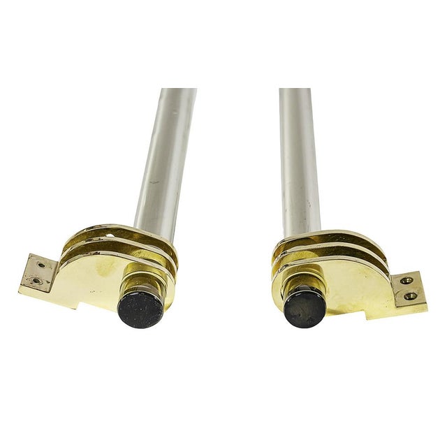 Large Art Deco Murano Glass and Brass Door Handles, 1930s, Set of 4 For Sale - Image 3 of 8