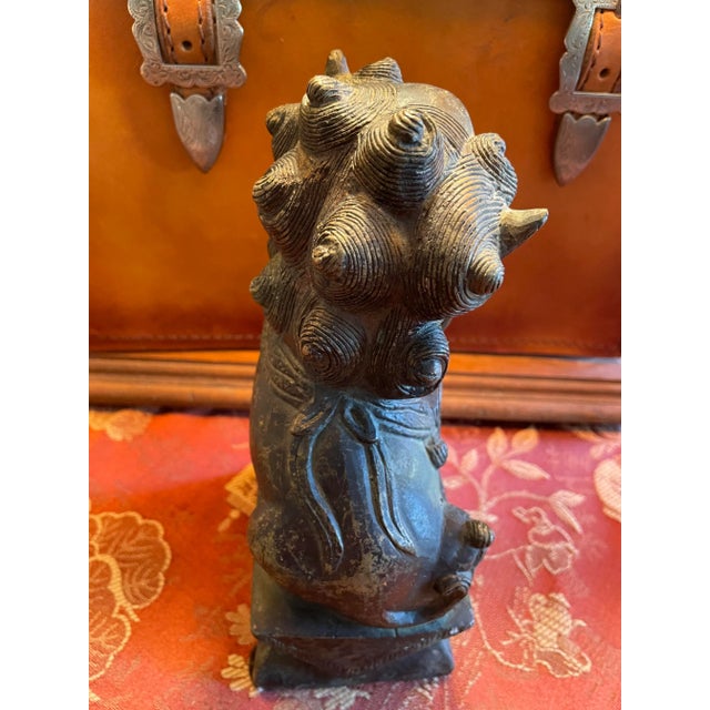 Vintage Chinese Guardian Lions (Foo Dogs)- a Pair For Sale - Image 4 of 5