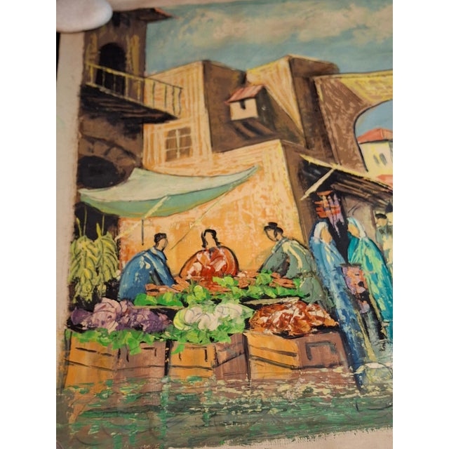 Avigdor Luisada Pair Original Oil Paintings Jerusalem & Sea of Galilee Modernism For Sale - Image 13 of 18