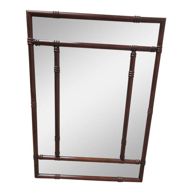 Bombay Company Mahogany Faux Bamboo Wall Mirror Chairish