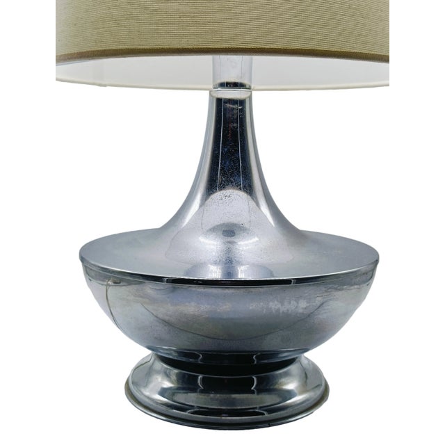 Vintage Table Lamp with Chrome Base, 1970s For Sale - Image 4 of 9