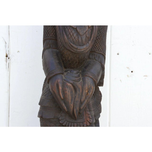 Set of Two, Stunning Bali Carved Statues For Sale - Image 9 of 13