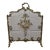 Vintage French Rococo Style Brass Fireplace Screen With Lovebirds For Sale