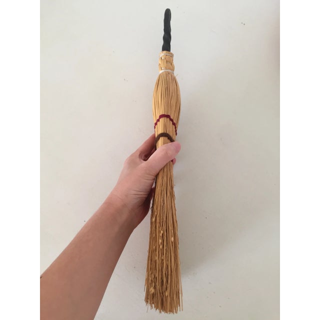 Victorian Antique Victorian Hearth Whisk Broom With Hand Forged Iron Hook Handle For Sale - Image 3 of 10