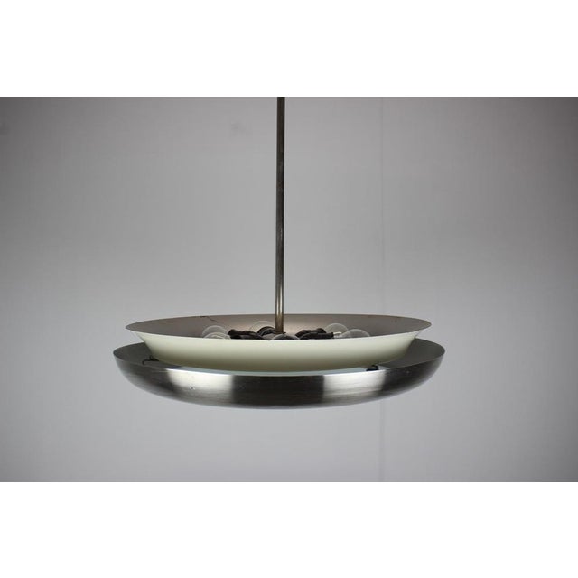 1930s Art Deco UFO Pendant Light by Josef Hůrka for Napako, 1930s For Sale - Image 5 of 17