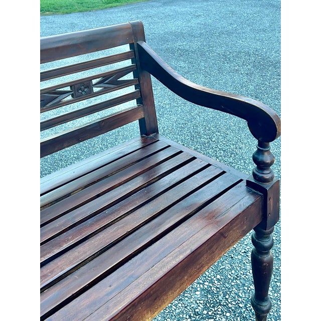 2000 - 2009 Balinese Teak Bench For Sale - Image 5 of 10