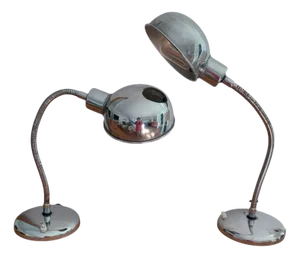 Space Age Table Lamps in Chrome, 1960s, Set of 2