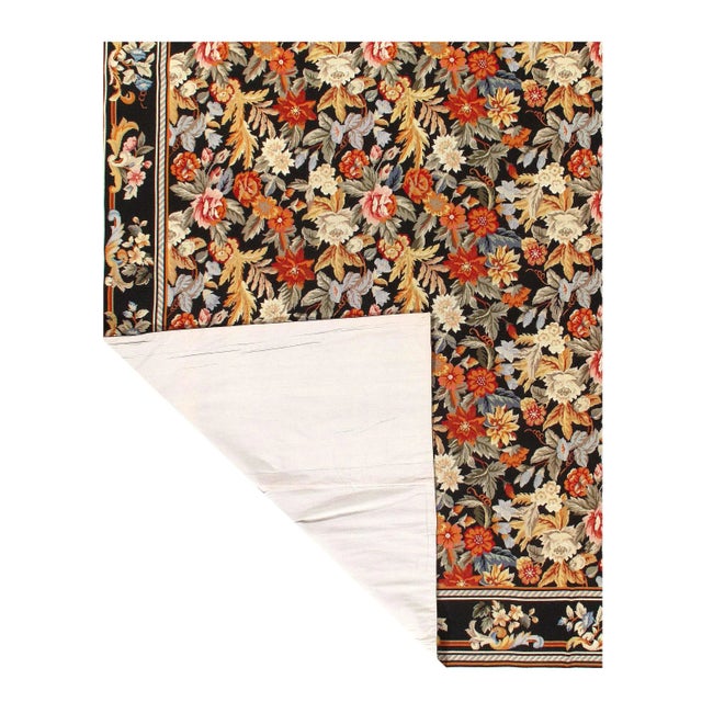 French Multi Color Fine Hand Knotted Abusson Rug 8' X 10' For Sale - Image 3 of 5