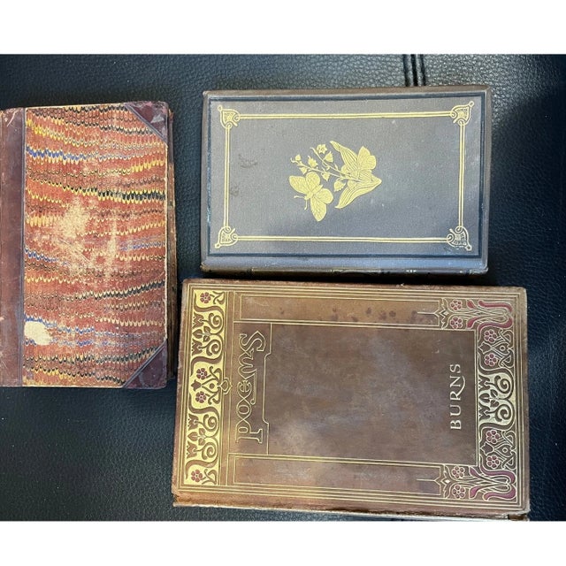 Antique Victorian Book Lot (7) - Leather Spines, British Flora, Poetry & Decor For Sale - Image 4 of 6