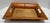 Vintage rustic wood bamboo decor accent tray with open side handle and large borders with bamboo design pattern. Lovely...