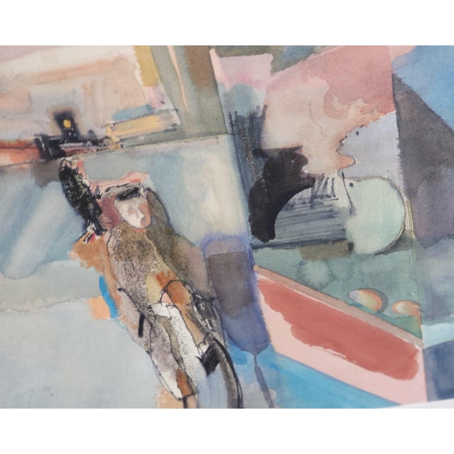 Original Bruce Ertle abstract watercolor in original frame signed and dated "Ertle "79". Titled " Eyos Only For Home" Also...