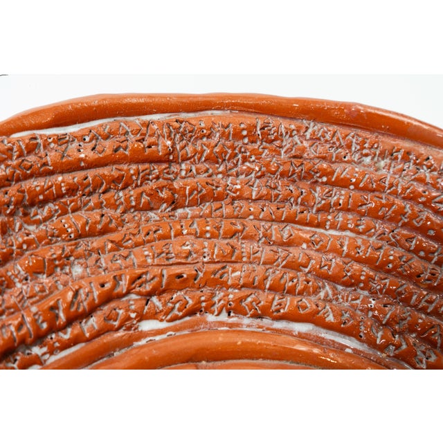 Hungarian Studio Ceramic Miracle Deer Bowl with Runic Motifs, 1950s For Sale - Image 3 of 7