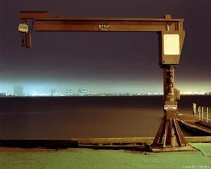Contemporary Night Photograph "Large Boat Winch" by John Vias