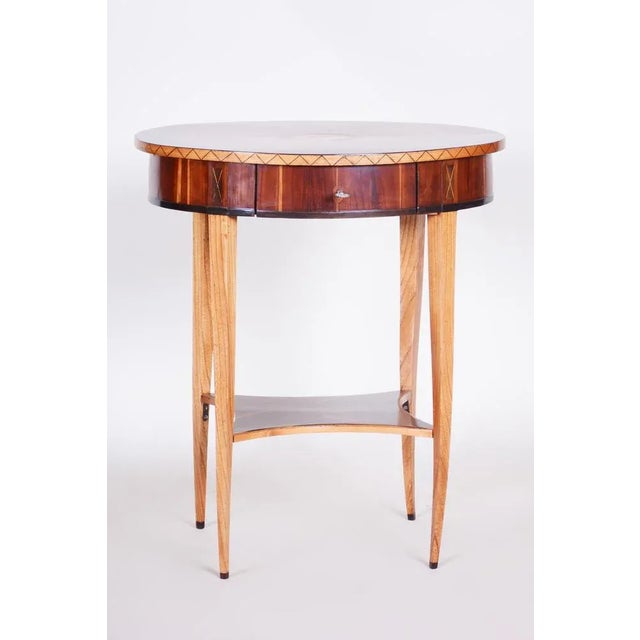 Small Empire Side Table in Ash & Plum-Tree, Austria, 1810s For Sale - Image 12 of 13